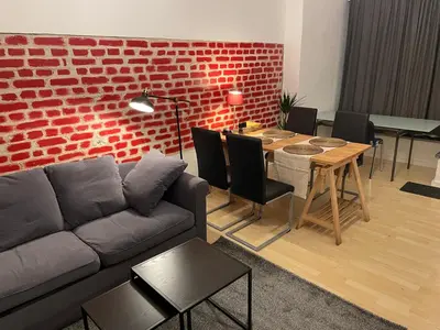 Ein Sitzbereich in der Unterkunft Entspanntes Apartment Wilmersdorf