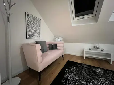 Ein Sitzbereich in der Unterkunft BrandenburgApartment-Sky