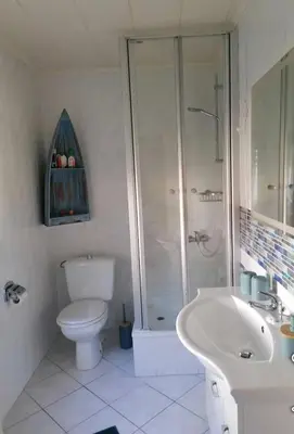 Ein Badezimmer in der Unterkunft Ferienhaus am See