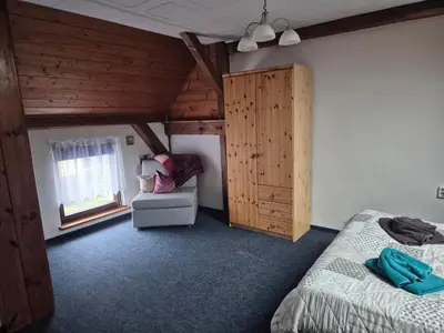 Ein Bett oder Betten in einem Zimmer der Unterkunft Ferienwohnung am See
