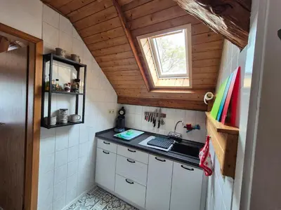 Küche/Küchenzeile in der Unterkunft Ferienwohnung am See