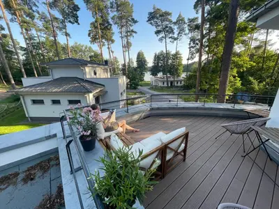 Ein Balkon oder eine Terrasse in der Unterkunft Ihre Auszeit am See