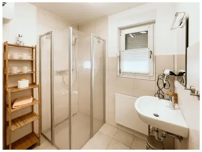 Ein Badezimmer in der Unterkunft Ferienhaus in See nähe