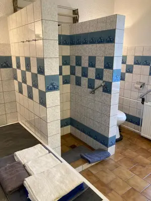Ein Badezimmer in der Unterkunft Ferienwohnung am Waldesrand