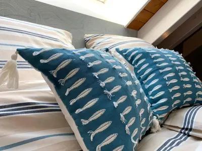 Ein Bett oder Betten in einem Zimmer der Unterkunft Apartment in Caputh am Schlosspark