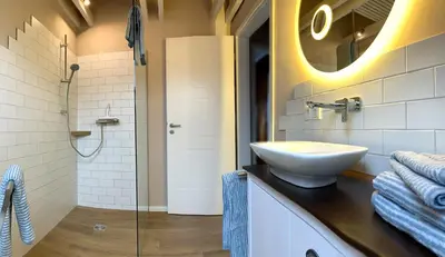 Ein Badezimmer in der Unterkunft Apartment in Caputh am Schlosspark