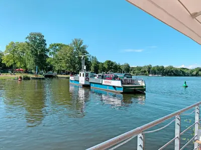 Blick auf einen Fluss in der Nähe der Ferienwohnung