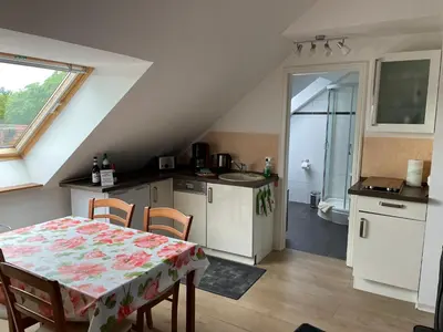 Küche/Küchenzeile in der Unterkunft Goldener Anker, verschiedene gemütliche Ferienwohnungen