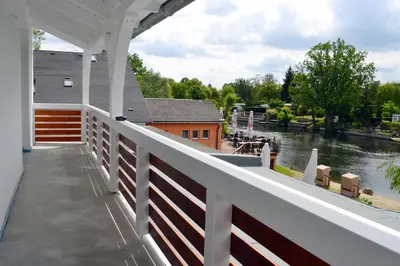 Ein Balkon oder eine Terrasse in der Unterkunft Havelpension