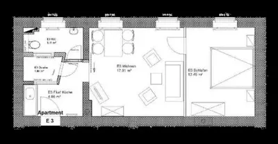 Grundriss der Unterkunft Ferienwohnung 3 - b71051