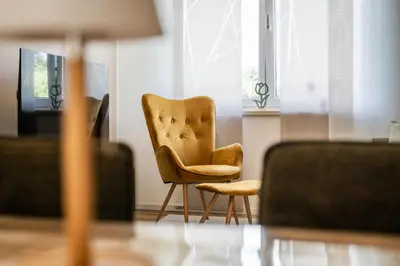 Ein Sitzbereich in der Unterkunft Seeurlaub Haus Antonia