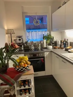 Küche/Küchenzeile in der Unterkunft Golfplatz Motzen-Apartment mit Aussicht und vielem Komfort