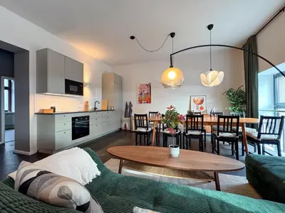 Küche/Küchenzeile in der Unterkunft Schönhaus Prenzlauer Berg - Großzügiges Design-Apartment