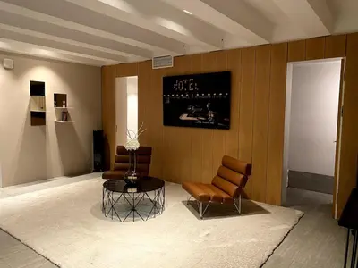 Ein Sitzbereich in der Unterkunft Luxury penthouse near Ku-damm