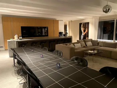 Ein Sitzbereich in der Unterkunft Luxury penthouse near Ku-damm