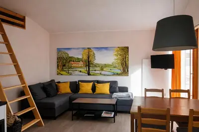 Ein Sitzbereich in der Unterkunft Ferienhaus Jamlitz