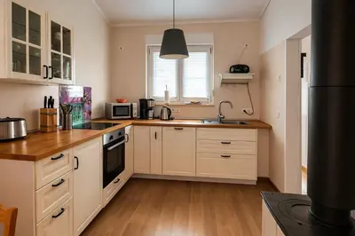 Küche/Küchenzeile in der Unterkunft Ferienhaus Jamlitz