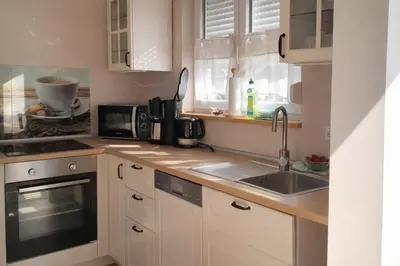 Küche/Küchenzeile in der Unterkunft Ferienhaus Goyatz