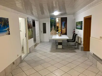 Ein Sitzbereich in der Unterkunft Ferienwohnung in Müncheberg