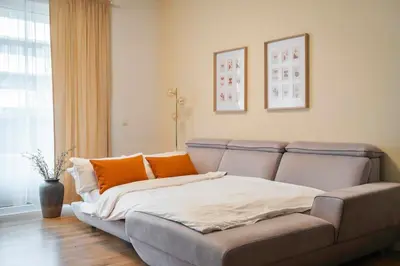 Ein Sitzbereich in der Unterkunft Design Loft am Hauptbahnhof - Modern mit Parkplatz