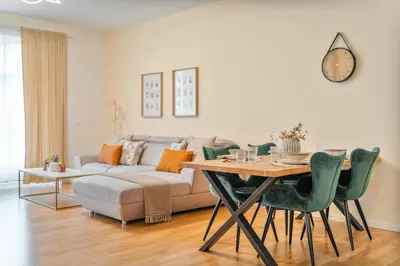 Ein Sitzbereich in der Unterkunft Design Loft am Hauptbahnhof - Modern mit Parkplatz