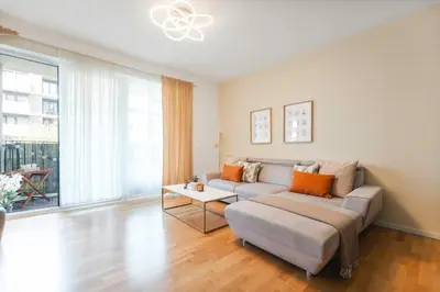 Ein Sitzbereich in der Unterkunft Design Loft am Hauptbahnhof - Modern mit Parkplatz
