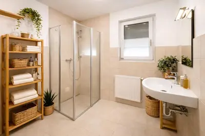 Ein Badezimmer in der Unterkunft Ferienhaus Beeskow