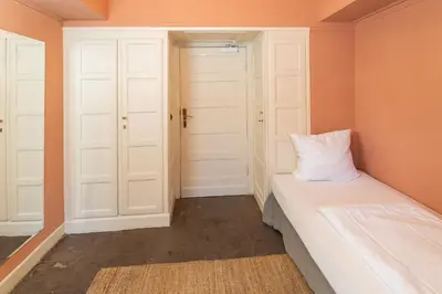 Ein Bett oder Betten in einem Zimmer der Unterkunft Landhaus am Jungfernsee
