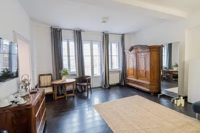 Ein Sitzbereich in der Unterkunft Landhaus am Jungfernsee