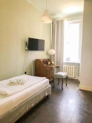 Ein Bett oder Betten in einem Zimmer der Unterkunft Landhaus am Jungfernsee