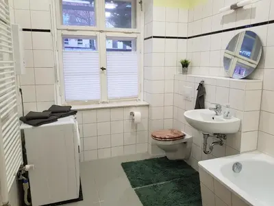 Ein Badezimmer in der Unterkunft Apartment Ferienglück - Zentraler Rückzugsort