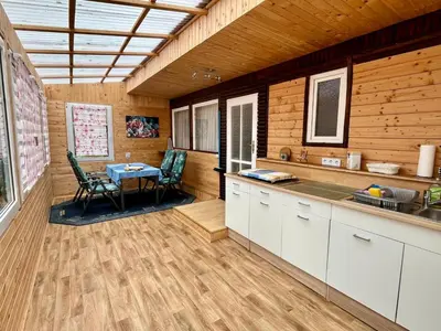 Küche/Küchenzeile in der Unterkunft Bungalowdorf Briesensee