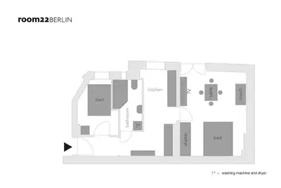 Grundriss der Unterkunft P42 Room22 Apartment Kollwitzkiez
