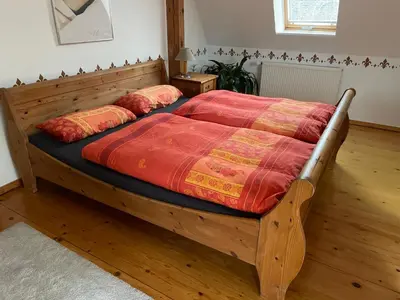 Ein Bett oder Betten in einem Zimmer der Unterkunft Übernachten im Grünen