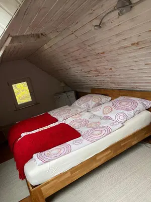 Ein Bett oder Betten in einem Zimmer der Unterkunft Waldhaus bei Berlin