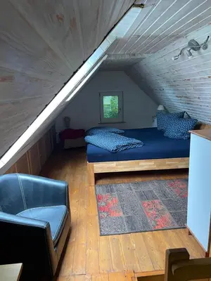 Ein Bett oder Betten in einem Zimmer der Unterkunft Waldhaus bei Berlin