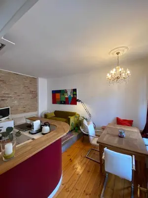 Ein Sitzbereich in der Unterkunft Beautiful Apartment popular area
