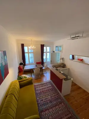 Ein Sitzbereich in der Unterkunft Beautiful Apartment popular area