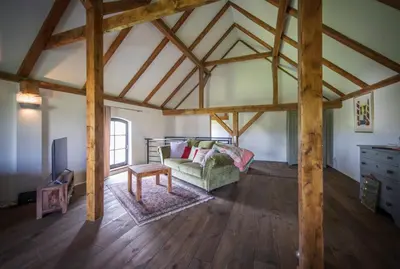 Ein Bett oder Betten in einem Zimmer der Unterkunft Scheune Zauchwitz