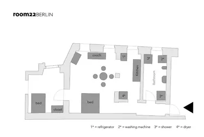 Grundriss der Unterkunft S31 - Room 22 Apartment Bergmannstraße Back