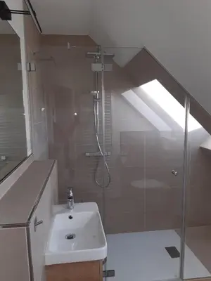 Ein Badezimmer in der Unterkunft Oderbruch Ferienwohnung Am Speicher