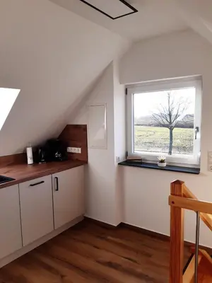 Küche/Küchenzeile in der Unterkunft Oderbruch Ferienwohnung Am Speicher