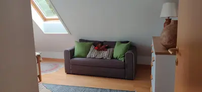 Ein Sitzbereich in der Unterkunft Schöne Ferienwohnung bei Berlin