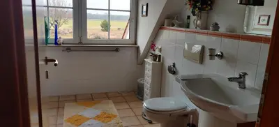 Ein Badezimmer in der Unterkunft Schöne Ferienwohnung bei Berlin