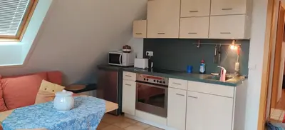 Küche/Küchenzeile in der Unterkunft Schöne Ferienwohnung bei Berlin