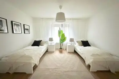 Ein Bett oder Betten in einem Zimmer der Unterkunft Cozy Apartment Near Berlin Ideal for Work or Leisure