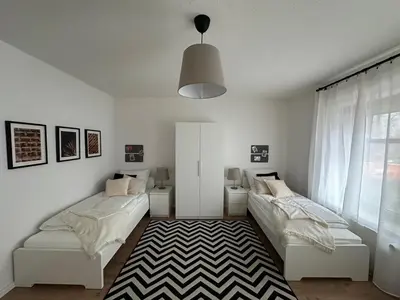 Ein Bett oder Betten in einem Zimmer der Unterkunft Cozy Apartment Near Berlin Ideal for Work or Leisure