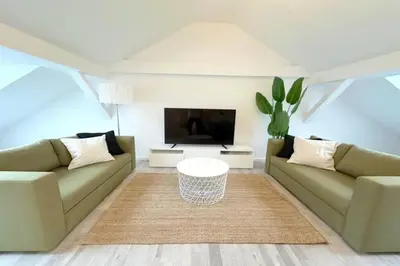 Ein Sitzbereich in der Unterkunft Cozy Apartment Near Berlin Ideal for Work or Leisure
