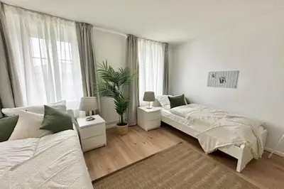 Ein Bett oder Betten in einem Zimmer der Unterkunft Arbio Monteurzimmer Tremmen Parking Included