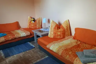 Ein Sitzbereich in der Unterkunft Ferienwohnung Natur pur
